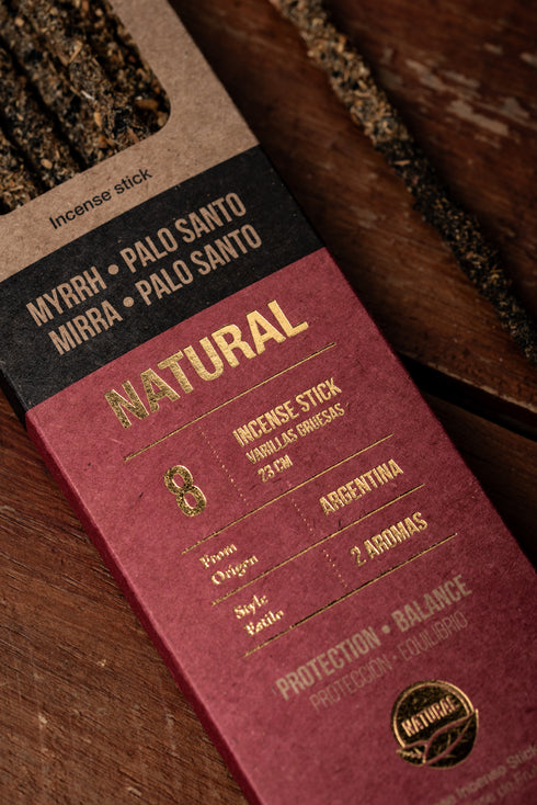 Sahumerio Natural Doble Mirra y Palo Santo
